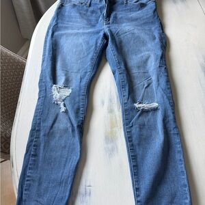 Madewell Distressed Skinny Jeans in Blue